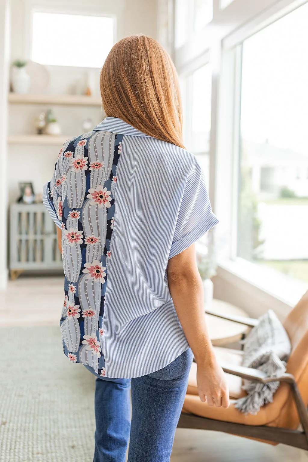 Best Of Both Worlds Button Down Top