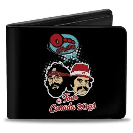 Bi-Fold Wallet - Cheech & Chong O CANNABIS TOUR CANADA 2021   Cities Black/White/Red