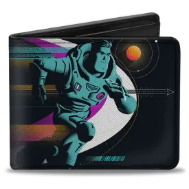 Bi-Fold Wallet - Lightyear Buzz Running Pose Black Teal Orange