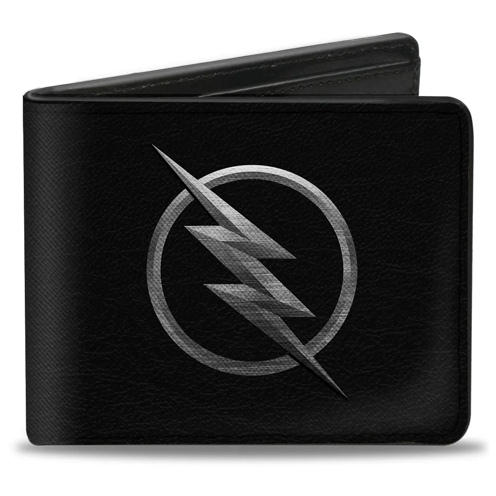 Bi-Fold Wallet - Reverse Flash Logo Black Silver Etching