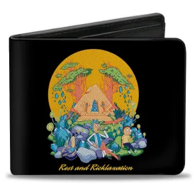 Bi-Fold Wallet - Rick and Morty REST AND RICKLAXATION Group Pose Black