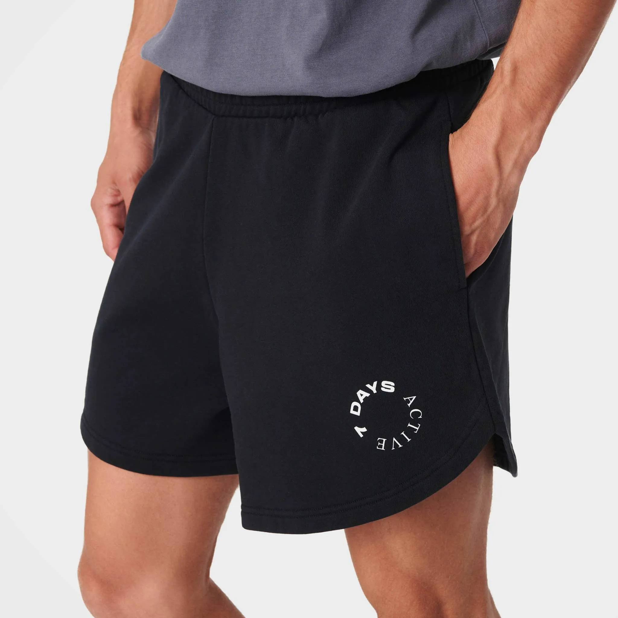 Black Organic Cotton Sweat Shorts by 7Days Active