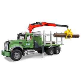 Bruder MACK Granite Timber Truck with Loading Crane and 3 Tree Trunk Logs, 02824