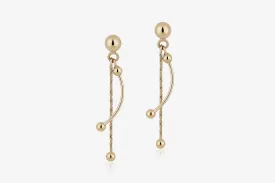 Crescent Drop Earrings - 22 Carat Gold Gilded