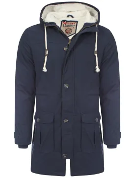 Dierk 2 Borg Lined Parka Jacket in Midnight Blue - Tokyo Laundry