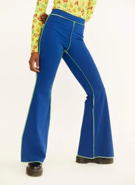 Electric Blue & Lime Green JoJo Flare Leggings