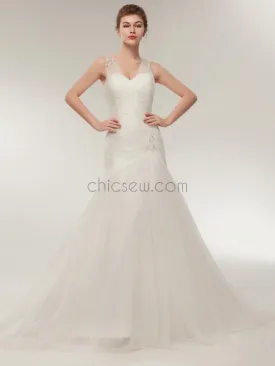 Elegant Affordable Bridal Ivory Long Wedding Dresses SDP1172