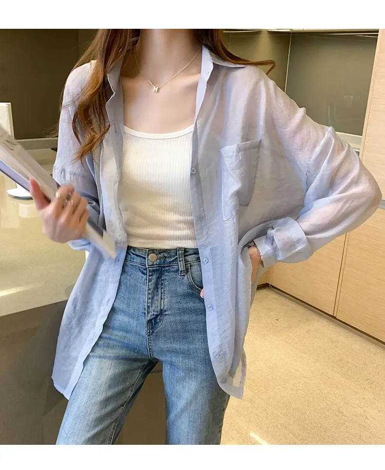 Korean-Style Loose-Fit Long-Sleeve Cardigan