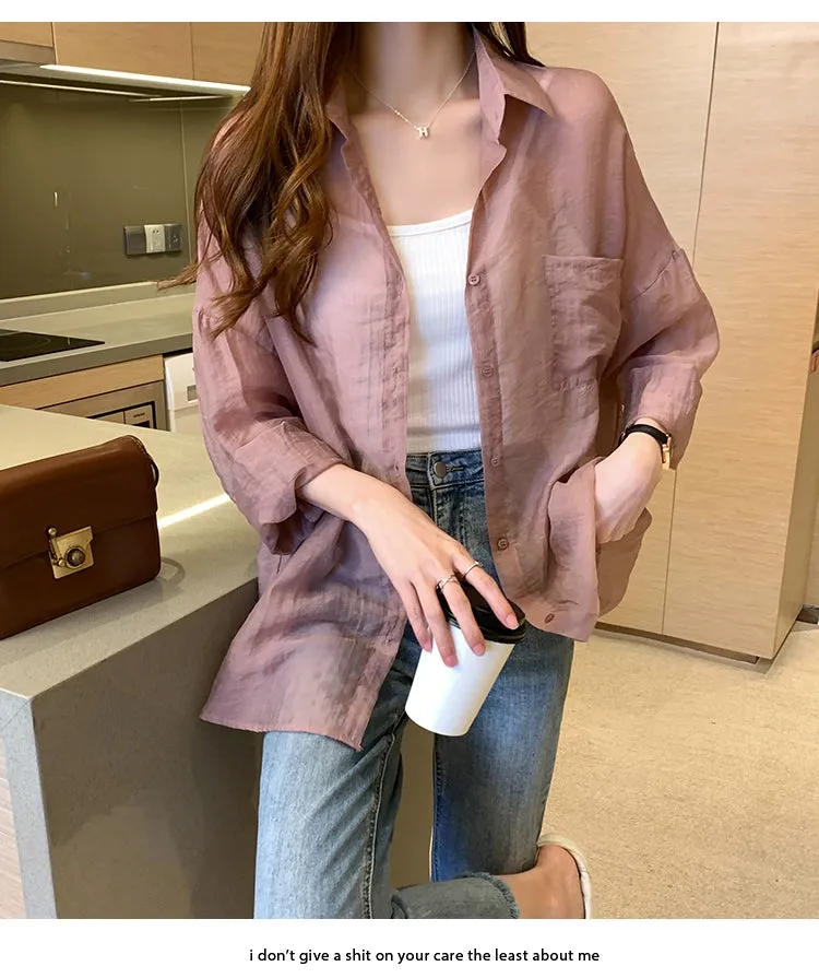 Korean-Style Loose-Fit Long-Sleeve Cardigan