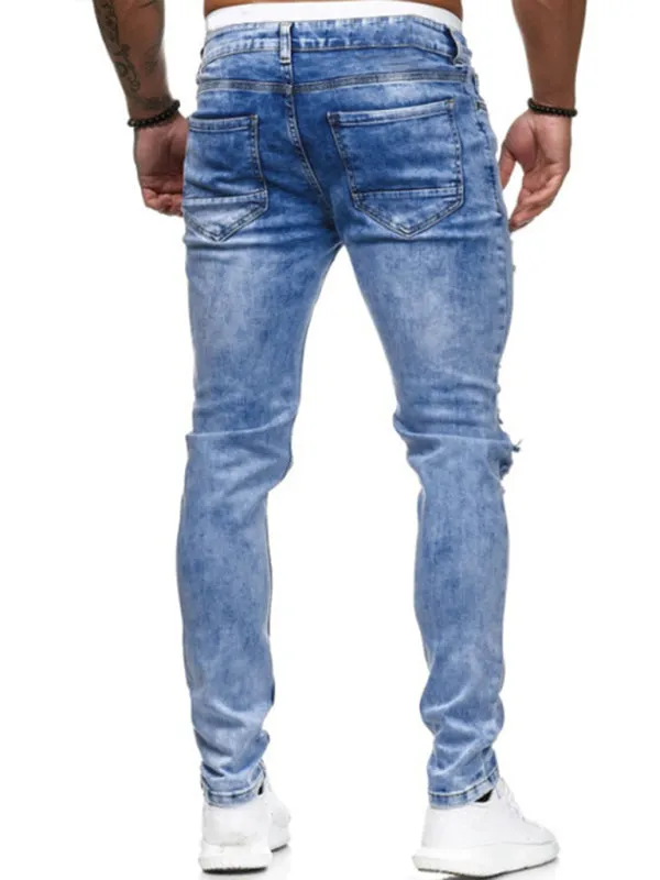 Men's Fashion Frayed Slim Fit Long Jeans