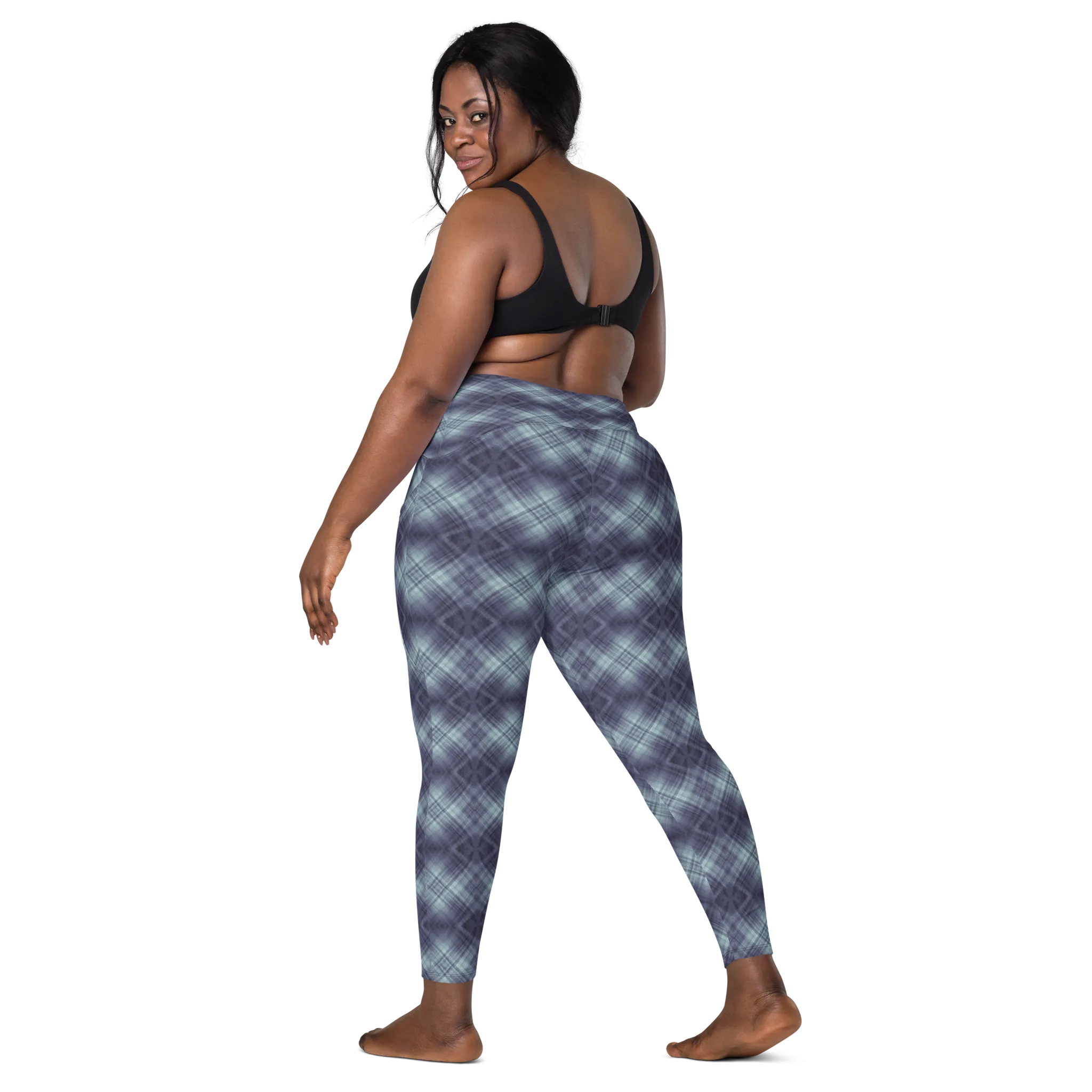 Recursia Argyle Rewired I Leggings With Pockets In Blue