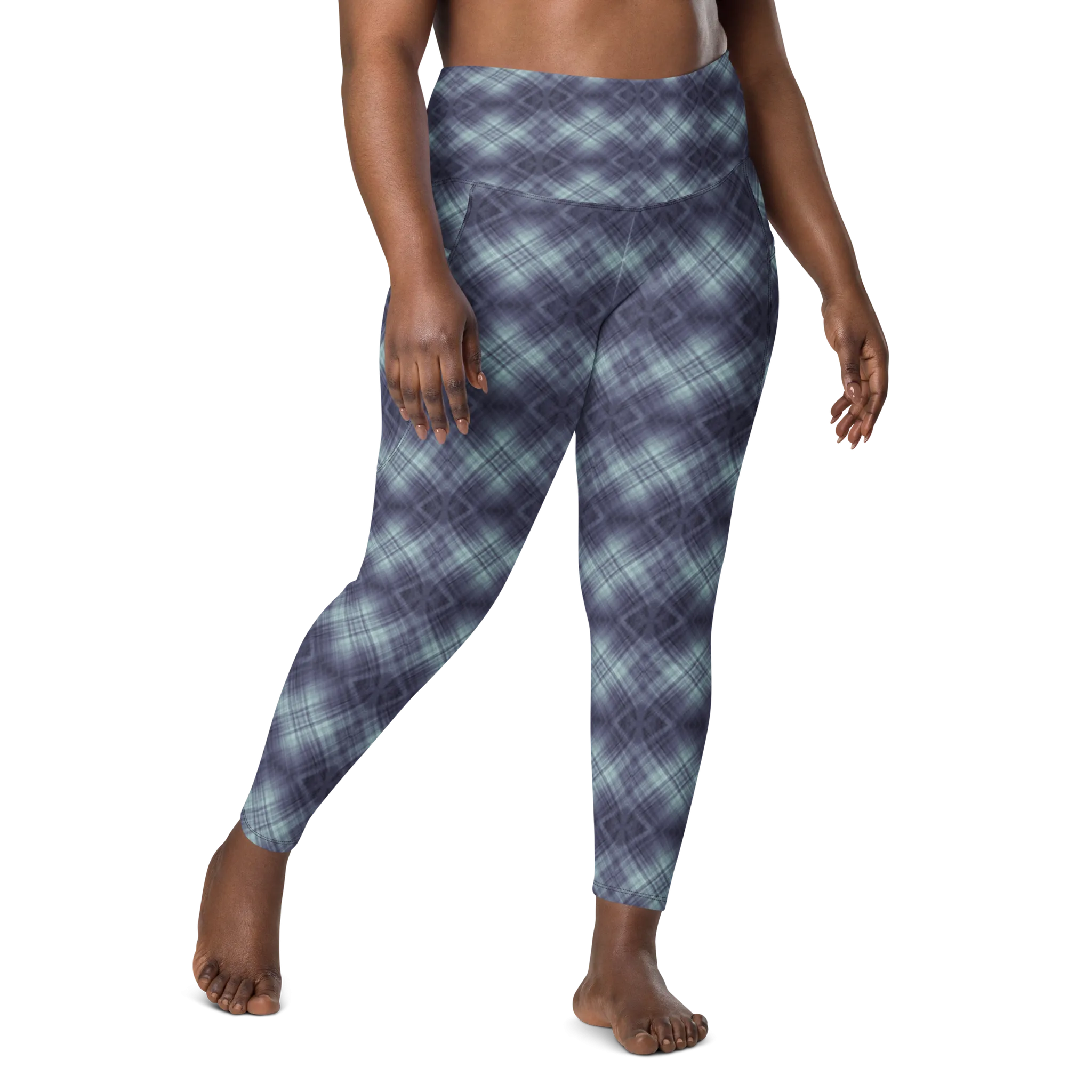 Recursia Argyle Rewired I Leggings With Pockets In Blue