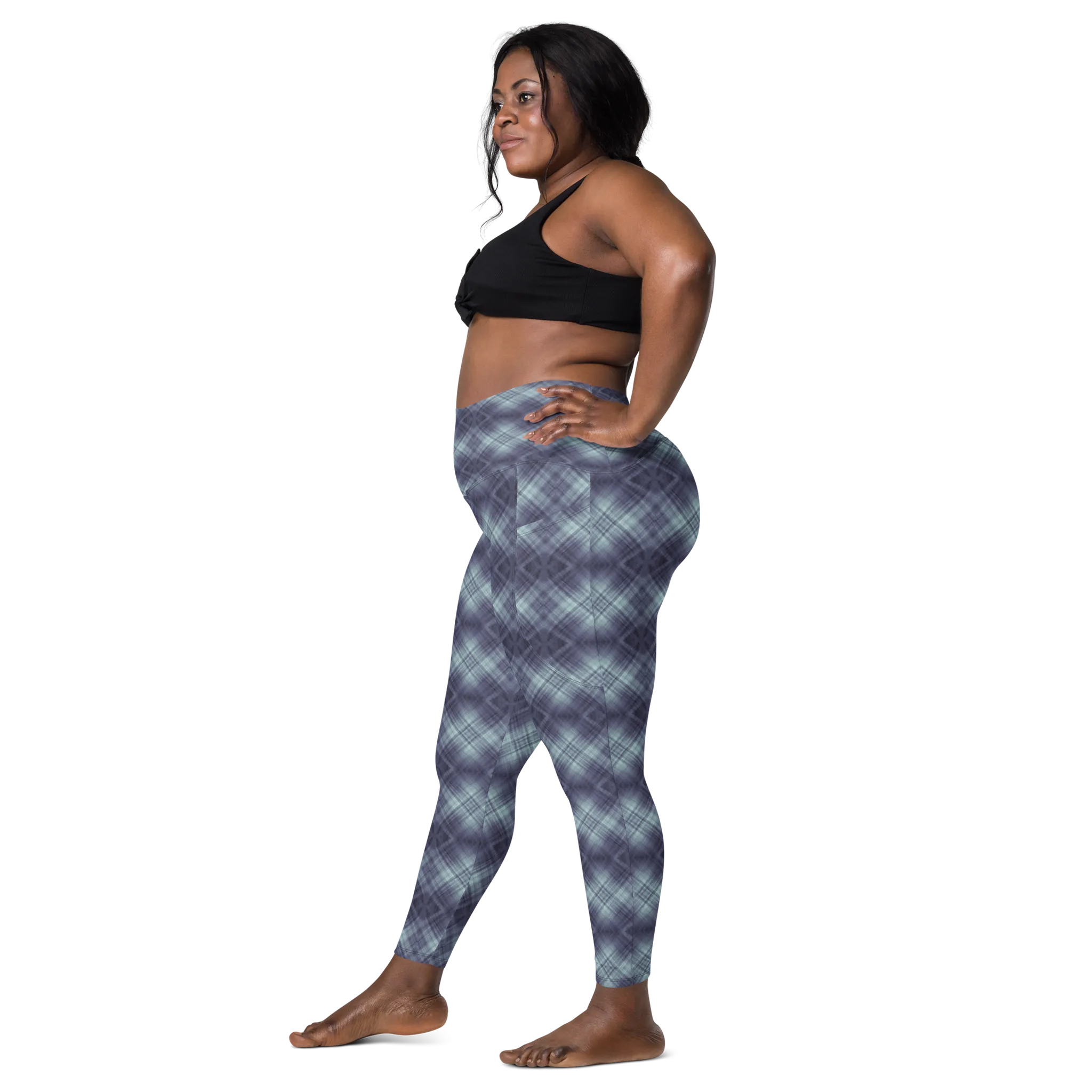 Recursia Argyle Rewired I Leggings With Pockets In Blue