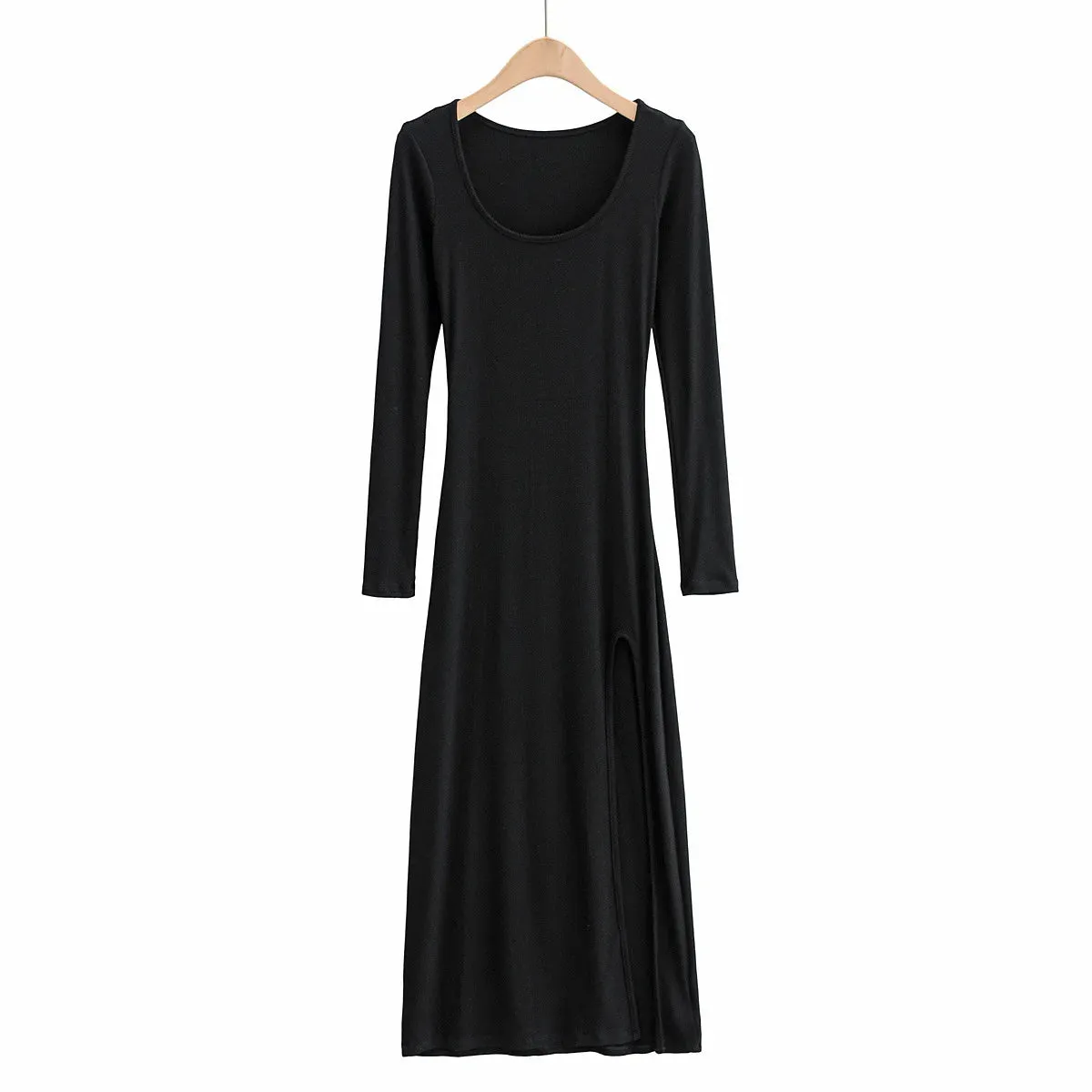 Round Neck Sexy Waist Elegant Streetwear Traf Midi Dresses