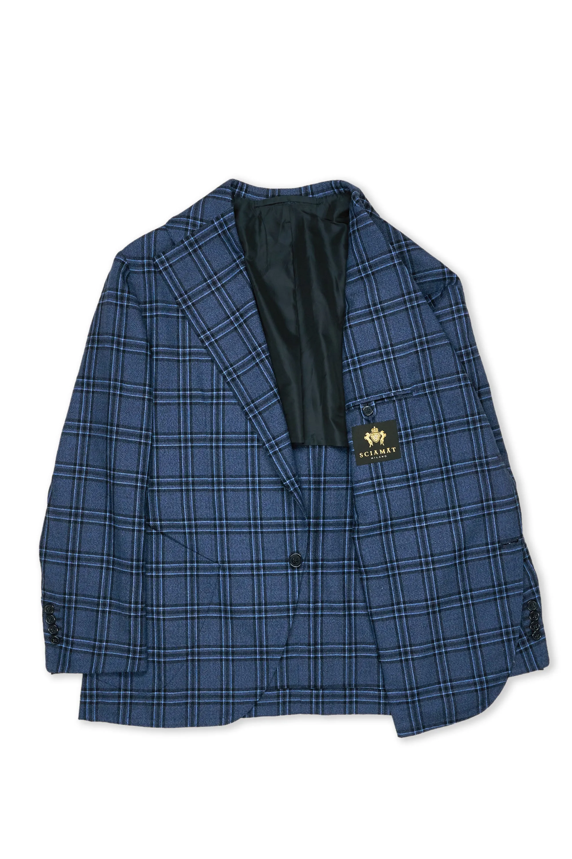 Sciamat Blue Check Wool Sport Coat