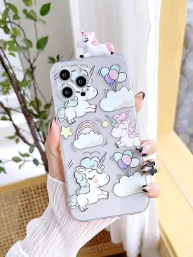 Unicorn Cloud 3D Toy Transparent Custom Slim Soft Cases