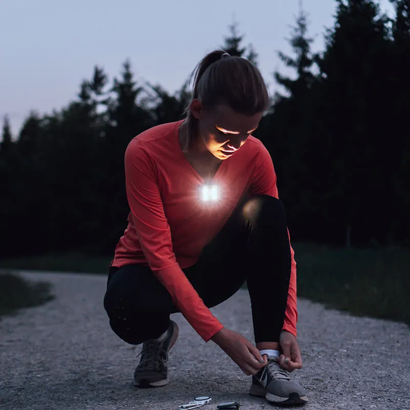 Waterproof Night Running Light With Clip On Flashlight