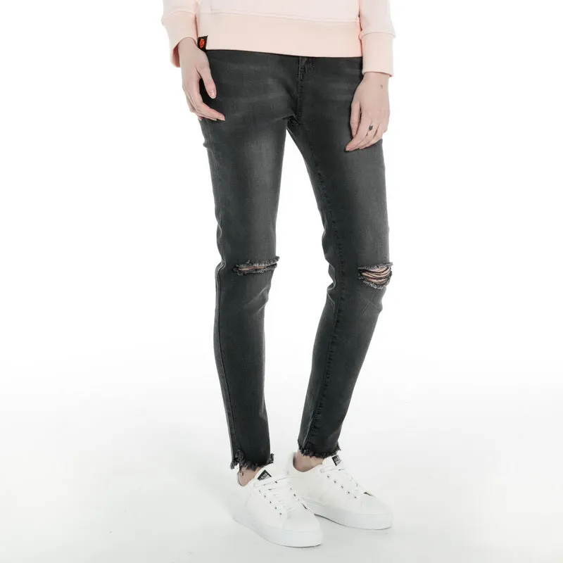 Women's Skinny Ripped Black Jeans